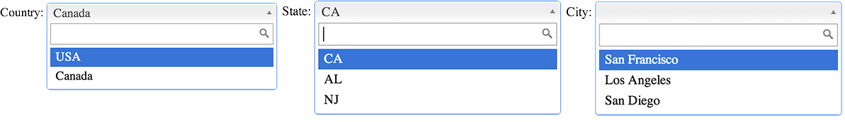 cascading dropdowns